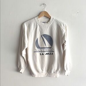 Vintage 80s La Jolla San Diego Crew Sweatshirt Pullover Sailboat California 1987